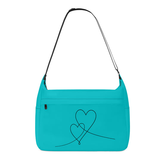 Ti Amo I love you - Exclusive Brand - Vivid Cyan (Robin's Egg Blue) - Double Script Heart - Journey Computer Shoulder Bag