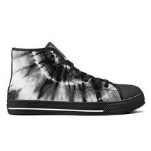 Load image into Gallery viewer, Ti Amo I love you - Exclusive Brand - Black &amp; White Tie-Dye - High-Top Canvas Shoes - Black Soles
