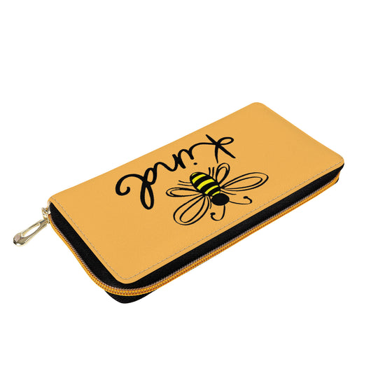 Ti Amo I love you - Exclusive Brand  - Light Orange - Bee Kind - Zipper Purse Clutch Bag