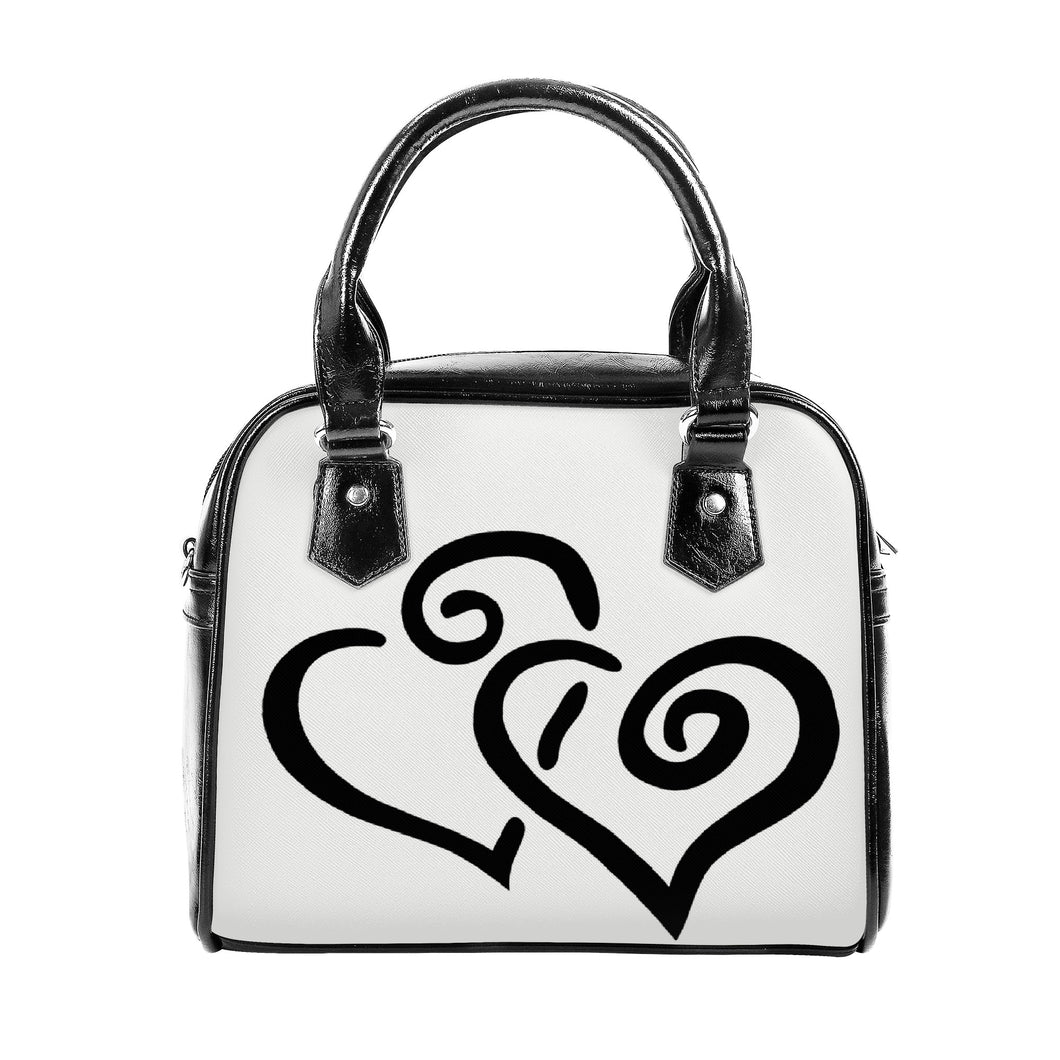 Ti Amo I love you - Exclusive Brand  - Desert Storm- Double Black Heart -  Shoulder Handbag