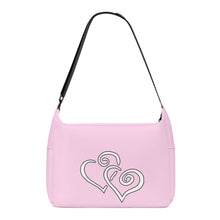 Load image into Gallery viewer, Ti Amo I love you - Exclusive Brand - Pink Lace - Double White Heart - Journey Computer Shoulder Bag
