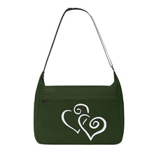 Load image into Gallery viewer, Ti Amo I love you - Exclusive Brand - Mallard Green - Double White Heart - Journey Computer Shoulder Bag
