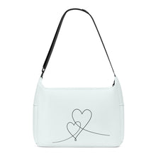 Load image into Gallery viewer, Ti Amo I love you - Exclusive Brand - Black Squeeze Off-White - Jacket  Double Script Heart - Journey Computer Shoulder Bag
