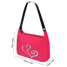 Load image into Gallery viewer, Ti Amo I love you - Exclusive Brand - Light Naphthol Red - Double White Heart - Journey Computer Shoulder Bag
