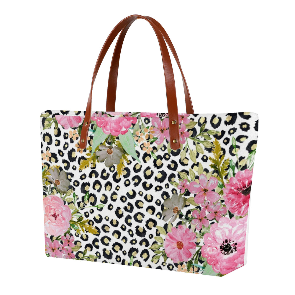 Ti Amo I love you - Exclusive Brand - Leopard with Flowers -  Diving Cloth Totes