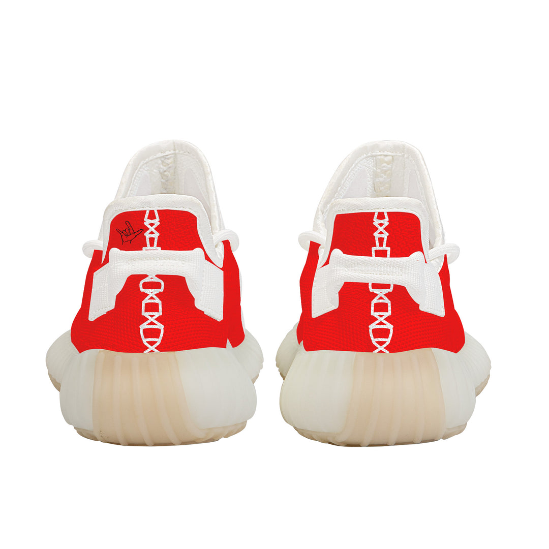 Ti Amo I love you - Exclusive Brand  - Red -  Love Sign - Breathable Mesh Knit Sneaker - White Soles