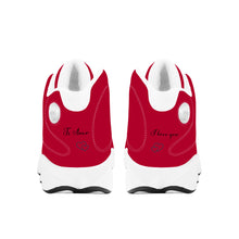 Load image into Gallery viewer, Ti Amo I love you - Exclusive Brand  - Alabama Crimson - Mens / Womens - Unisex Basketball Shoes - White Laces
