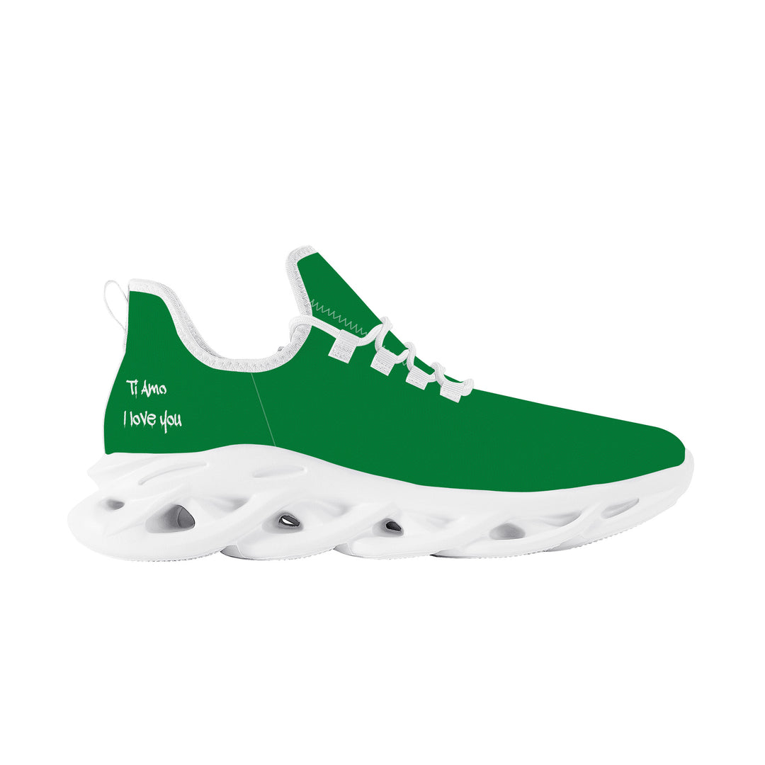 Ti Amo I love you - Exclusive Brand  - Fun Green - Mens / Womens - Flex Control Sneakers- White Soles