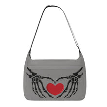 Load image into Gallery viewer, Ti Amo I love you - Exclusive Brand - Natural Gray - Skeleton Heart Hands - Journey Computer Shoulder Bag
