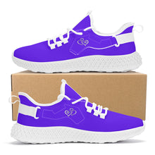 Load image into Gallery viewer, Ti Amo I love you - Exclusive Brand  - Dark Purple -  Double Heart - Womens Mesh Knit Shoes - White Soles
