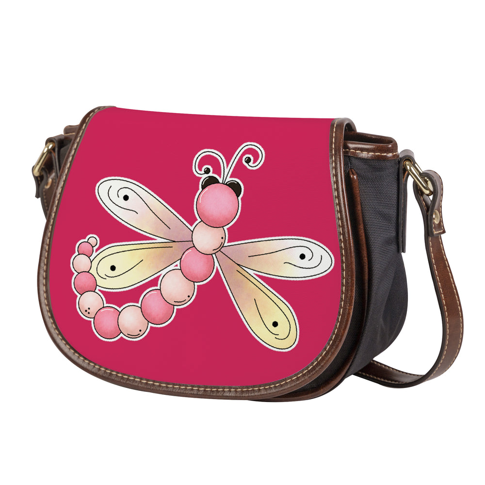Ti Amo I love you - Exclusive Brand - Cerise Red 2 - Dragonfly - Saddle Bag