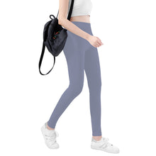 Load image into Gallery viewer, Ti Amo I love you - Exclusive Brand  - Cool Grey -  White Daisy -  Yoga Leggings
