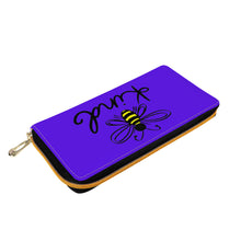 Load image into Gallery viewer, Ti Amo I love you - Exclusive Brand  - Dark Purple - Bee Kind - Zipper Purse Clutch Bag
