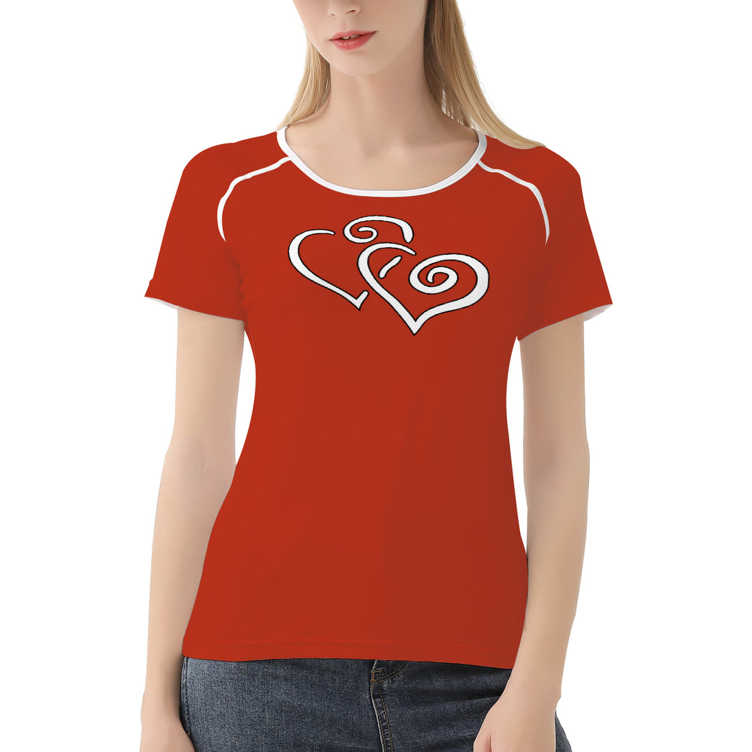 TI Amo I love you - Exclusive Brand - Thunderbird 2 - Double White Heart - Women's T shirt