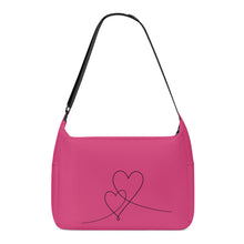 Load image into Gallery viewer, Ti Amo I love you - Exclusive Brand - Magenta Rose - Double Script Heart - Journey Computer Shoulder Bag
