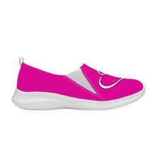 Load image into Gallery viewer, Ti Amo I love you - Exclusive Brand  - Hollywood Cerise - Double White Heart - Women&#39;s Casual Slip On Shoe
