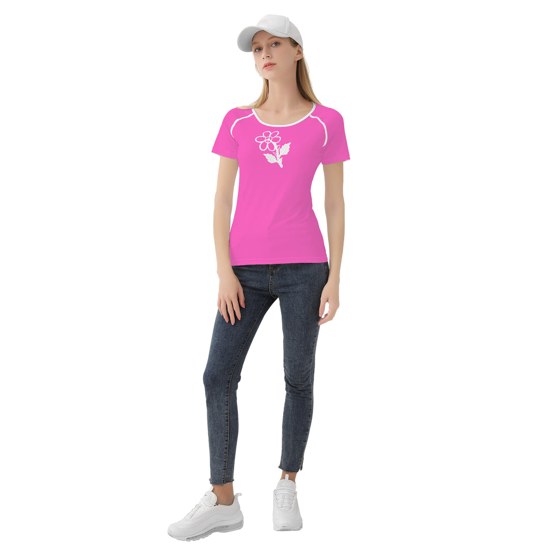 Ti Amo I love you - Exclusive Brand - Hot Pink - White Daisy -  Women's T shirt