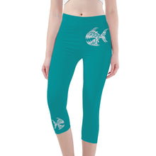 Load image into Gallery viewer, Ti Amo I love you -  Exclusive Brand  - Persian Green - Capri Yoga Leggings
