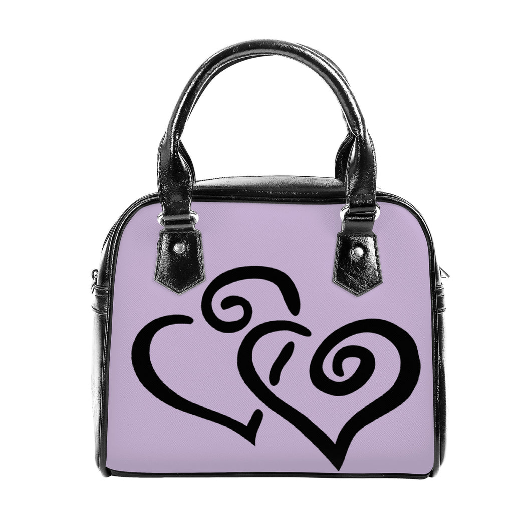 Ti Amo I love you - Exclusive Brand - Lavender Gray - Double Black Heart -  Shoulder Handbag