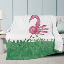 Load image into Gallery viewer, Ti Amo I love you - White - Flamingo Child&#39;s Handprint Drawing -  Blankets
