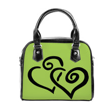 Load image into Gallery viewer, Ti Amo I love you - Exclusive Brand - Limeade - Double Black Heart -  Shoulder Handbag
