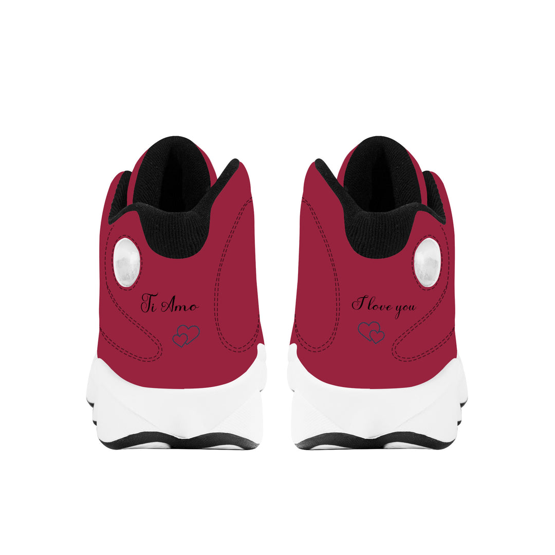 Ti Amo I love you  - Exclusive Brand  - Arizona Cardinals Red - Mens / Womens - Unisex Basketball Shoes - Black Laces