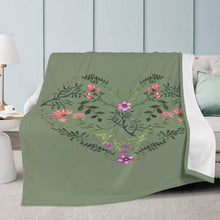 Load image into Gallery viewer, Ti Amo I love you - Exclusive Brand - Battleship Gray - Floral Heart -  Blankets
