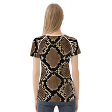 Load image into Gallery viewer, Ti Amo I love you - Exclusive Brand  - Yellow Metal Snake Skin - Women&#39;s T shirt
