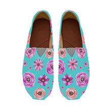 Load image into Gallery viewer, Ti Amo I love you  - Exclusive Brand  - Light Cyan - with Flowers - Casual Flat Driving Shoe
