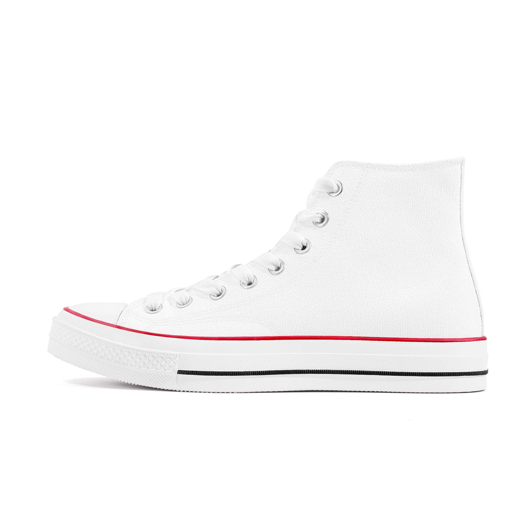 Ti Amo I love you - Exclusive Brand  - White -  High Top Canvas Shoes - White Soles