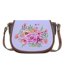 Load image into Gallery viewer, Ti Amo I love you - Exclusive Brand - Periwinkle - Floral Bouquet - Saddle Bag
