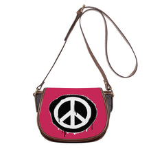 Load image into Gallery viewer, Ti Amo I love you - Exclusive Brand - Cerise Red 2 -  Peace Sign - Saddle Bag
