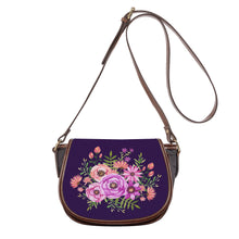 Load image into Gallery viewer, Ti Amo I love you - Exclusive Brand - Deep Violet - Floral Bouquet - Saddle Bag
