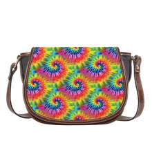 Load image into Gallery viewer, Ti Amo I love you - Exclusive Brand - Rainbow Swirled Tie-Dye Pattern - Saddle Bag
