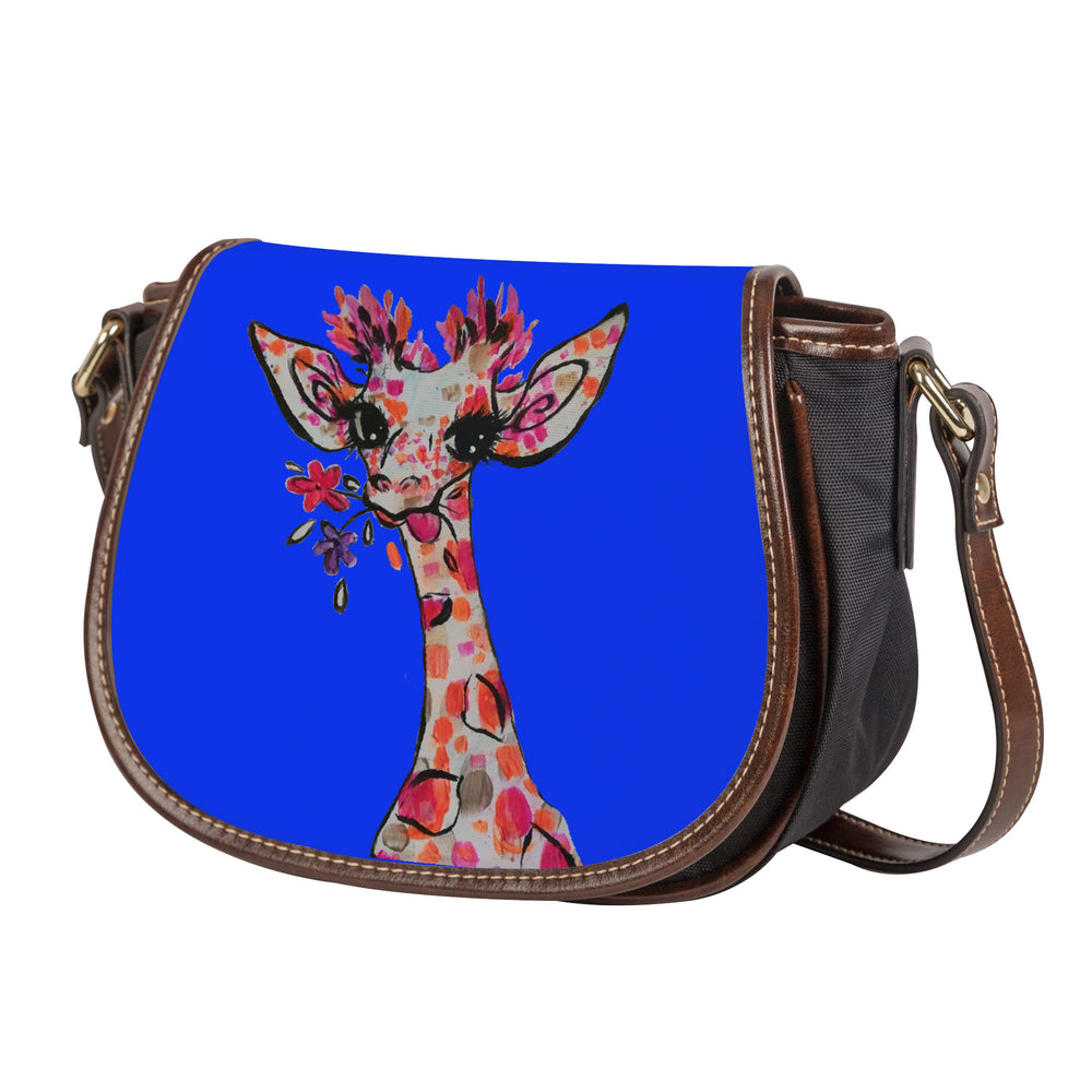 Ti Amo I love you - Exclusive Brand - Blue Blue Eyes - Giraffe- Saddle Bag