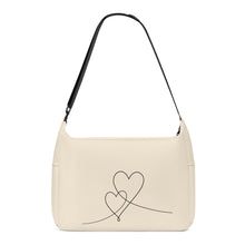 Load image into Gallery viewer, Ti Amo I love you - Exclusive Brand - Albescent White - Double Script Heart - Journey Computer Shoulder Bag
