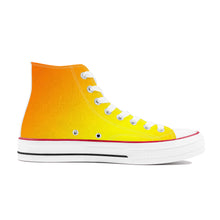 Load image into Gallery viewer, Ti Amo I love you - Exclusive Brand - Gradient Ripe Lemon &amp; Tahiti Gold - High Top Canvas Shoes - White
