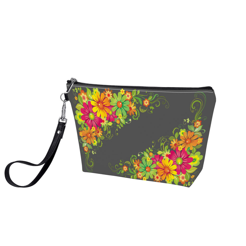 Ti Amo I love you - Exclusive Brand  - Davy's Grey - Multicolor Floral - Sling Cosmetic Bag