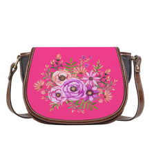 Load image into Gallery viewer, Ti Amo I love you - Exclusive Brand - French Fushia - Floral Bouquet - Saddle Bag
