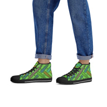 Load image into Gallery viewer, Ti Amo I love you - Exclusive Brand - Pastel Green - Deco Dots - High-Top Canvas Shoes - Black Soles
