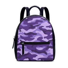 Load image into Gallery viewer, Ti Amo I love you  - Minsk, Grape 2, Mauve 2, Fushia Blue &amp; Jacarta Camouflage - PU Leather Backpack
