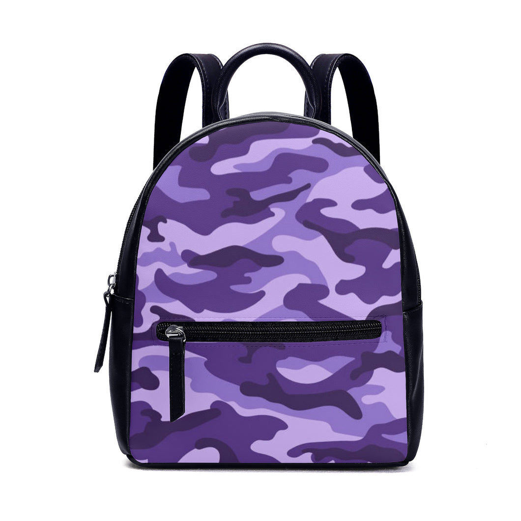 Ti Amo I love you  - Minsk, Grape 2, Mauve 2, Fushia Blue & Jacarta Camouflage - PU Leather Backpack