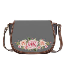 Load image into Gallery viewer, Ti Amo I love you - Exclusive Brand - Dove Gray - Roses - Saddle Bag
