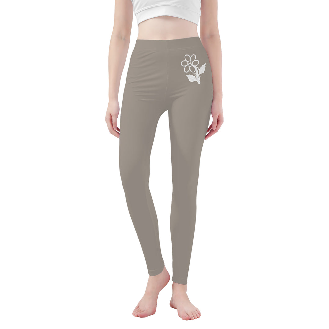 Ti Amo I love you - Exclusive Brand  - Zorba - White Daisy -  Yoga Leggings