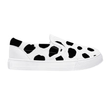 Load image into Gallery viewer, Ti Amo I love you - Exclusive Brand - White &amp; Black Cow Spots - Kids Slip-on shoes - White Soles
