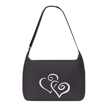 Load image into Gallery viewer, Ti Amo I love you - Exclusive Brand - Carbon Graphite - Double White Heart - Journey Computer Shoulder Bag
