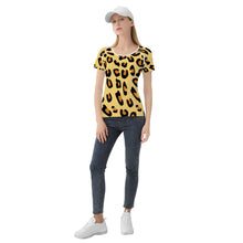 Load image into Gallery viewer, Ti Amo I love you - Exclusive Brand  - Golden Sand with Brandy Punch Spots - Brown Leopard - Women&#39;s T shirt
