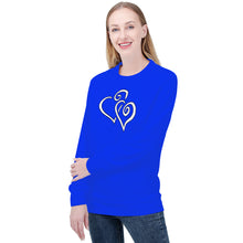 Load image into Gallery viewer, Ti Amo I love you - Exclusive Brand  - Blue Blue Eyes - Double White Heart  - Women&#39;s Sweatshirt
