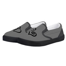 Load image into Gallery viewer, Ti Amo I love you - Exclusive Brand - Dove Gray - Double Black Heart -  Kids Slip-on shoes - Black Soles
