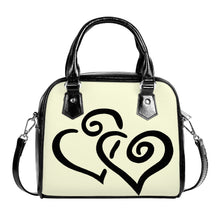 Load image into Gallery viewer, Ti Amo I love you - Exclusive Brand  - Light Yellow - Double Black Heart -  Shoulder Handbag
